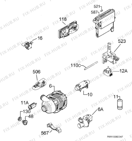 Взрыв-схема посудомоечной машины Juno Electrolux JSL34023 - Схема узла Electrical equipment 268